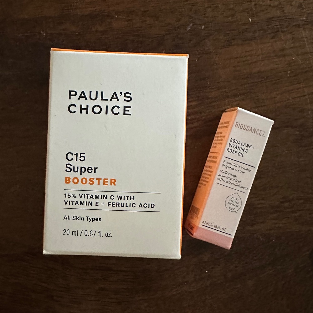 Brand NWT Paulas Choice C15 Super Booster & Biossance Squalane Rose Oil